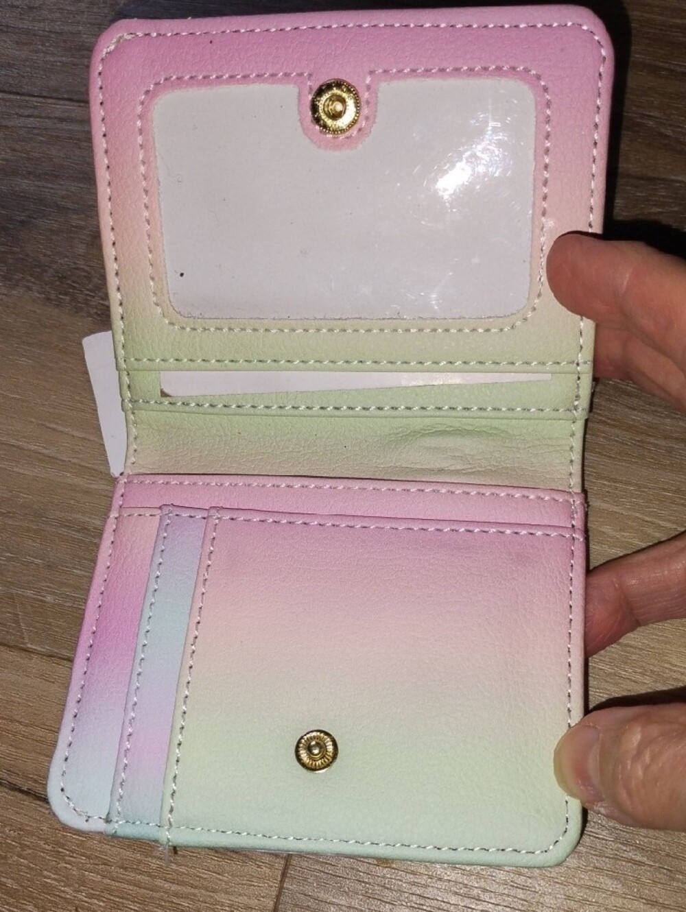 Betsey Johnson Pastel Gradient Mini Wallet in Mint Pink Lavender - Picture 4 of 5